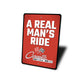 Real Man's Ride Corvette Sign