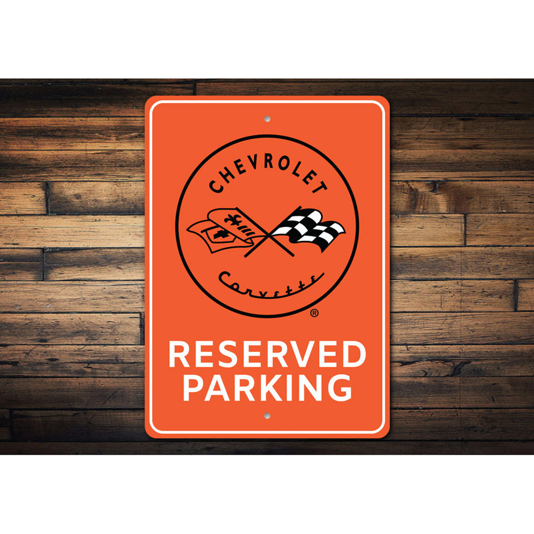 Reserved Parking Chevy Corvette Sign