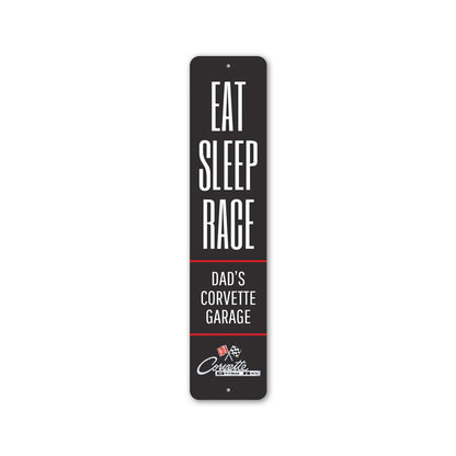 Eat Sleep Race Chevy Corvette Metal Sign