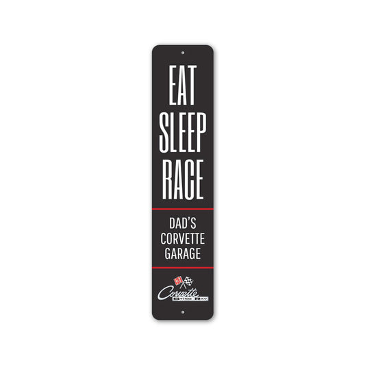 Eat Sleep Race Chevy Corvette Metal Sign
