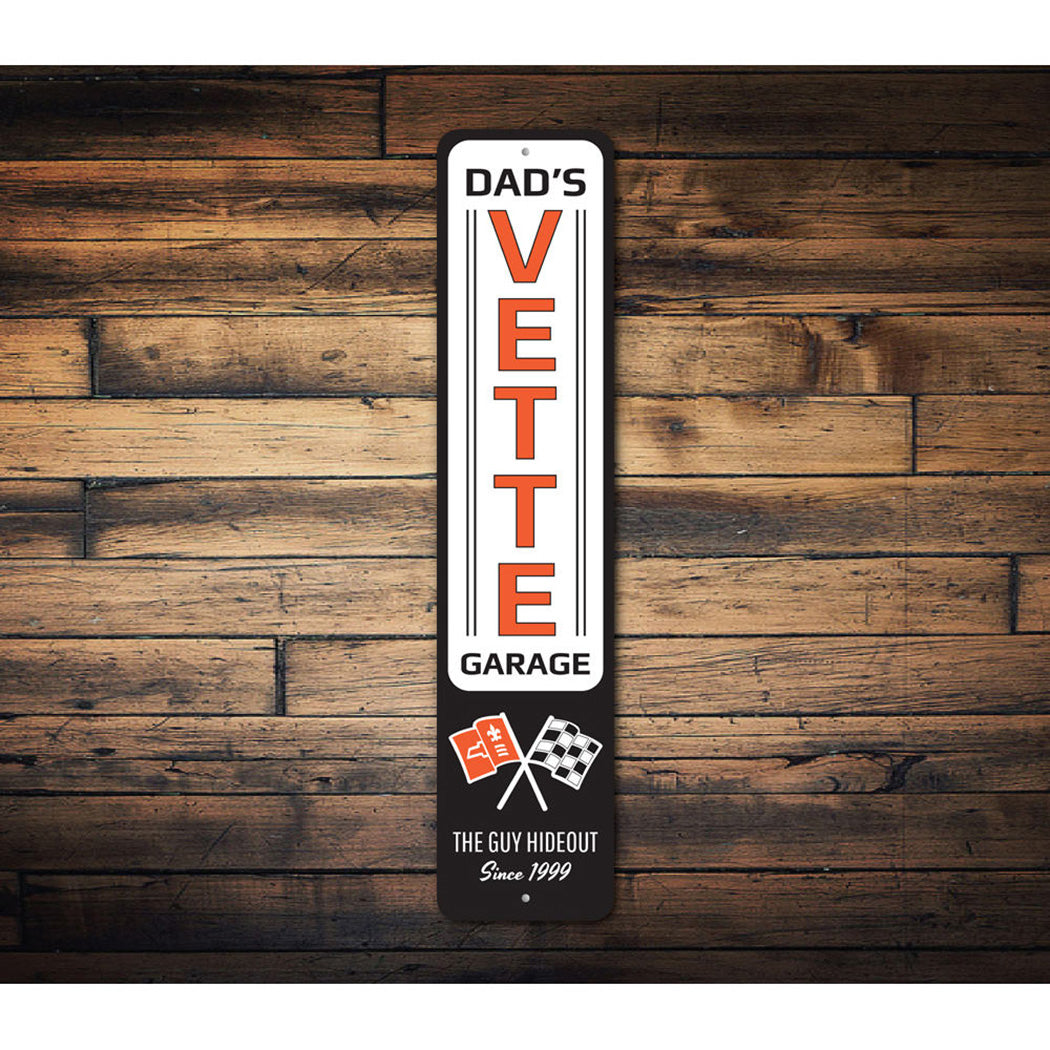 Dad's Vette Garage Sign