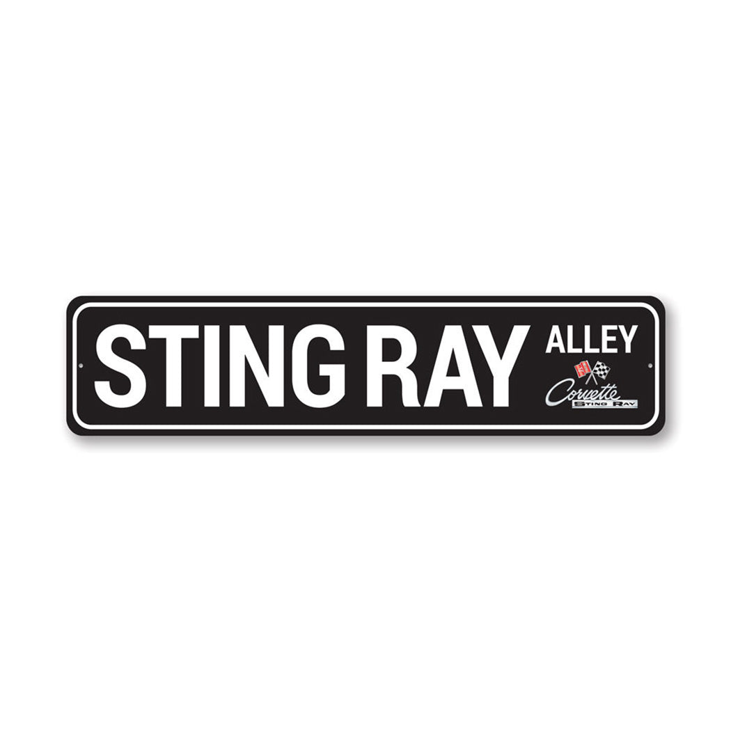 Sting Ray Alley Chevy Corvette Metal Sign