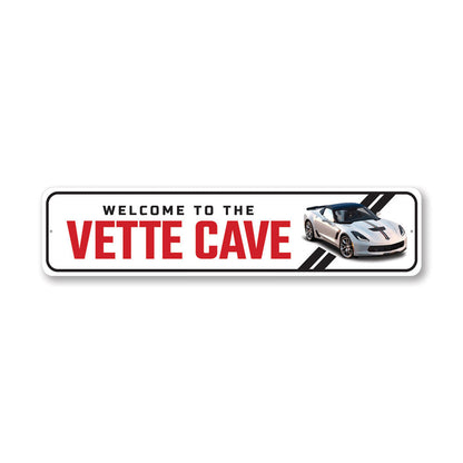 Vette Cave Chevy Corvette Metal Sign