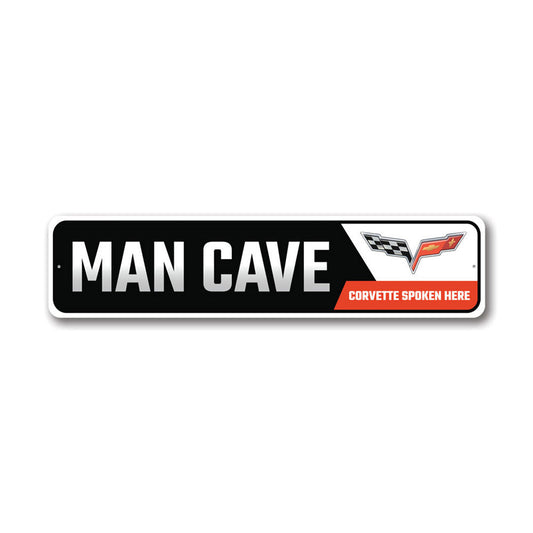 Man Cave Chevy Corvette Metal Sign