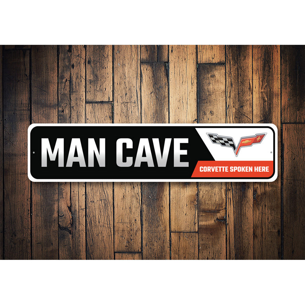 Man Cave Chevy Corvette Sign