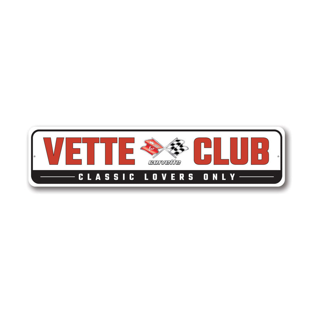 Vette Club Corvette Metal Sign