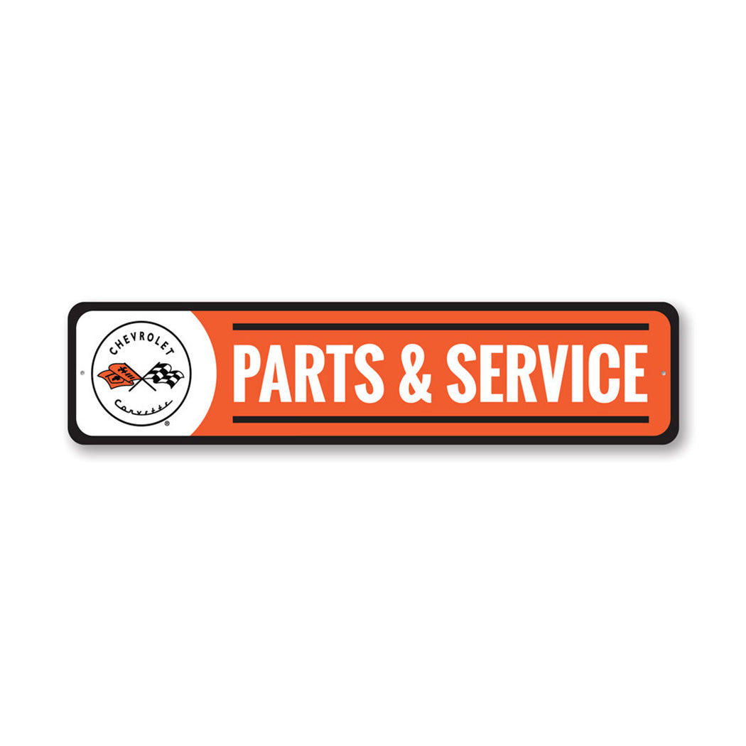 Corvette Parts and Service Metal Sign