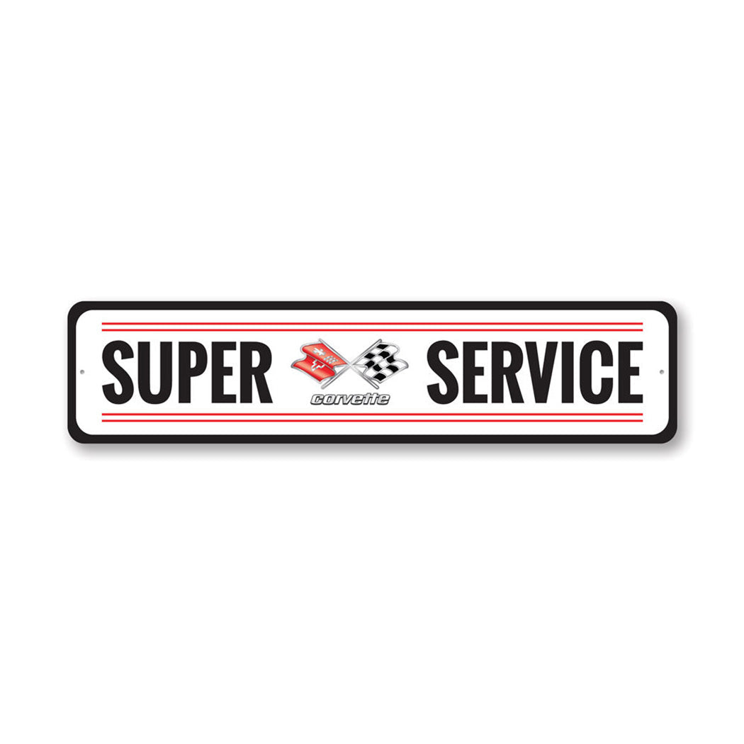 Chevy Corvette Super Service Metal Sign
