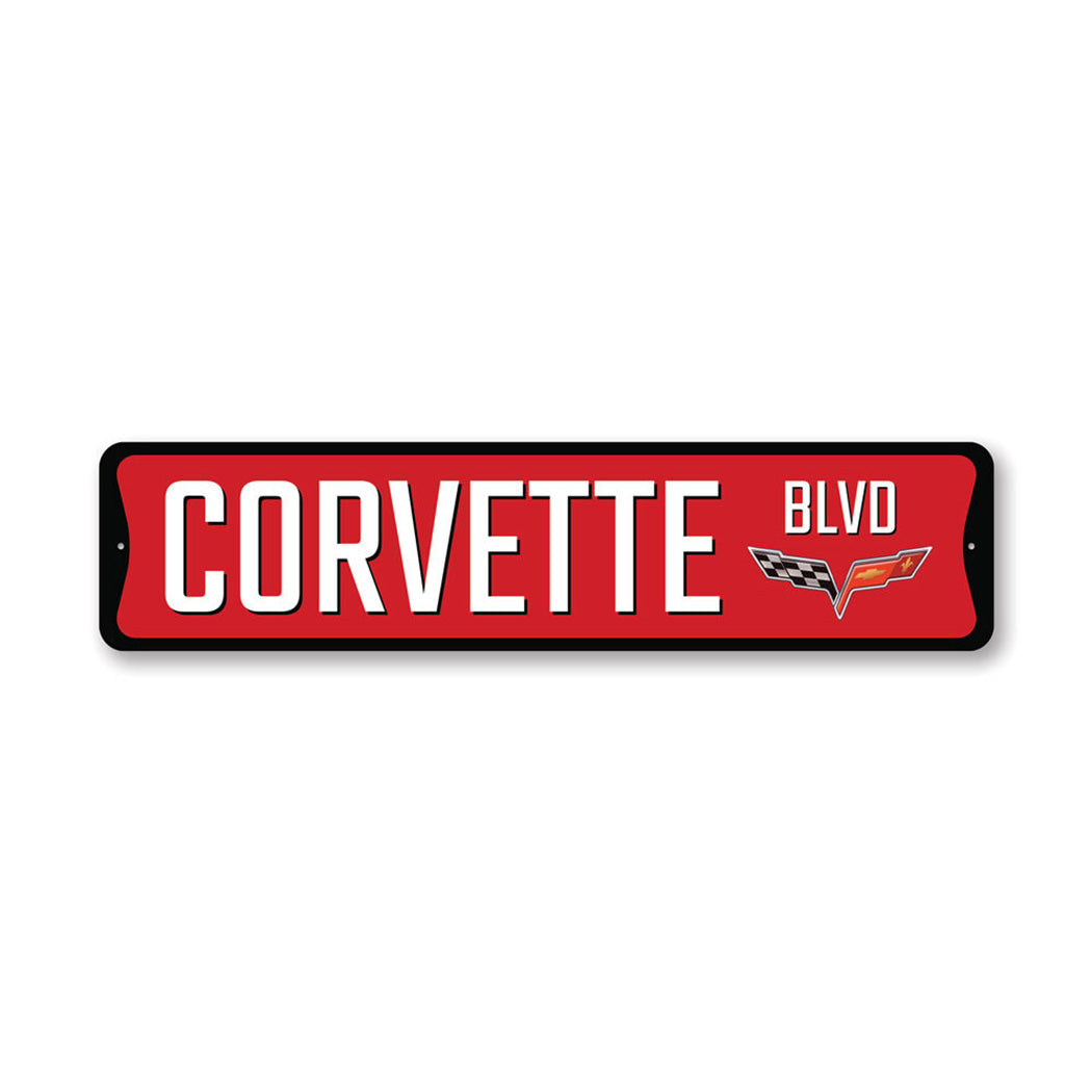 Chevy Corvette Blvd Metal Sign