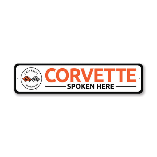 Corvette Spoken Here Metal Sign