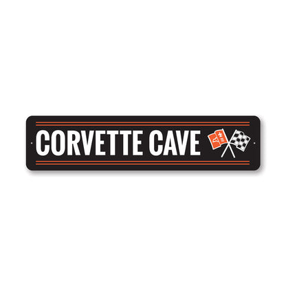 Corvette Cave Chevy Metal Sign