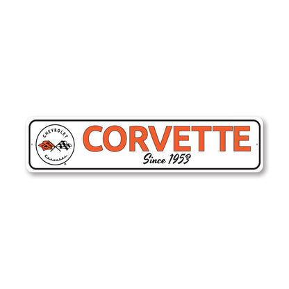 Corvette Year Metal Sign