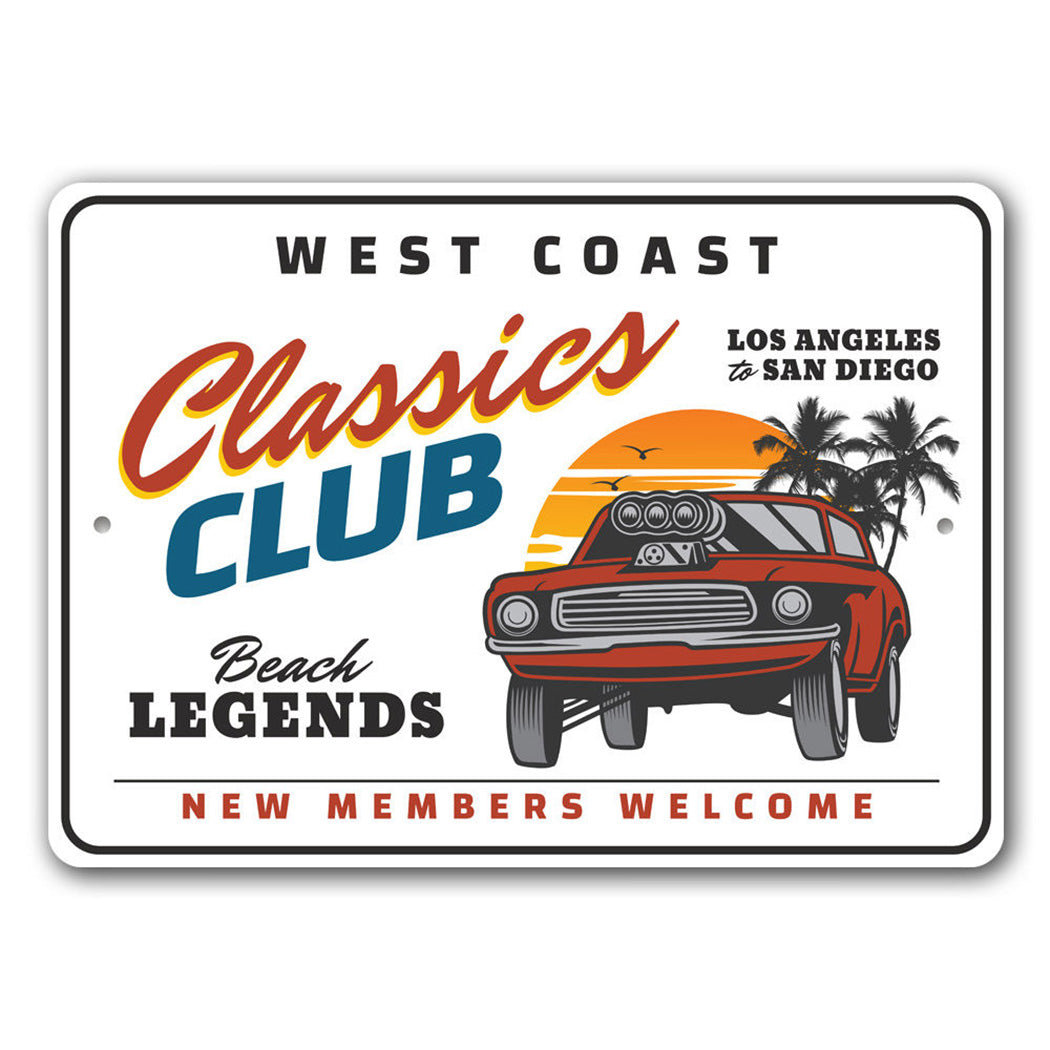 West Coast Classics Club Car Sign