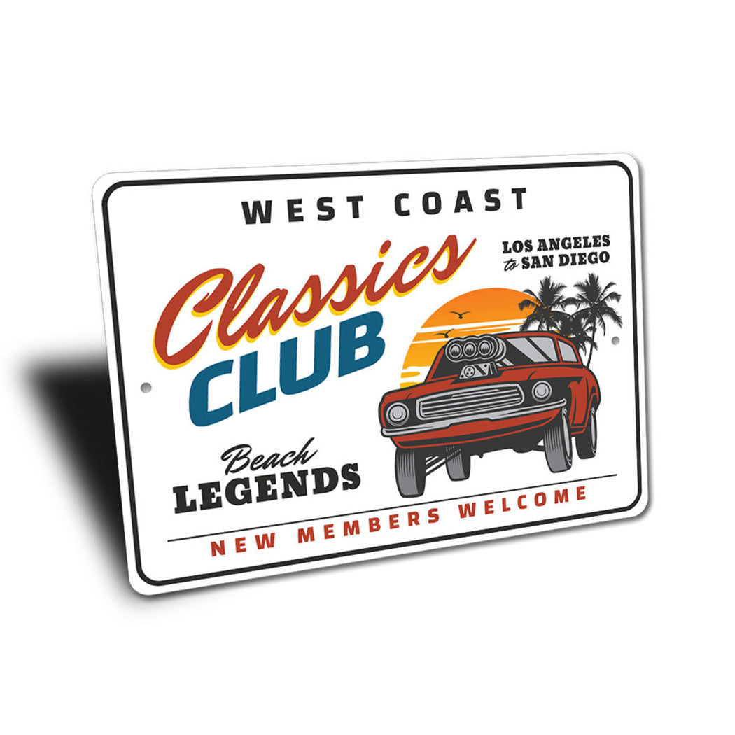 West Coast Classics Club Car Sign