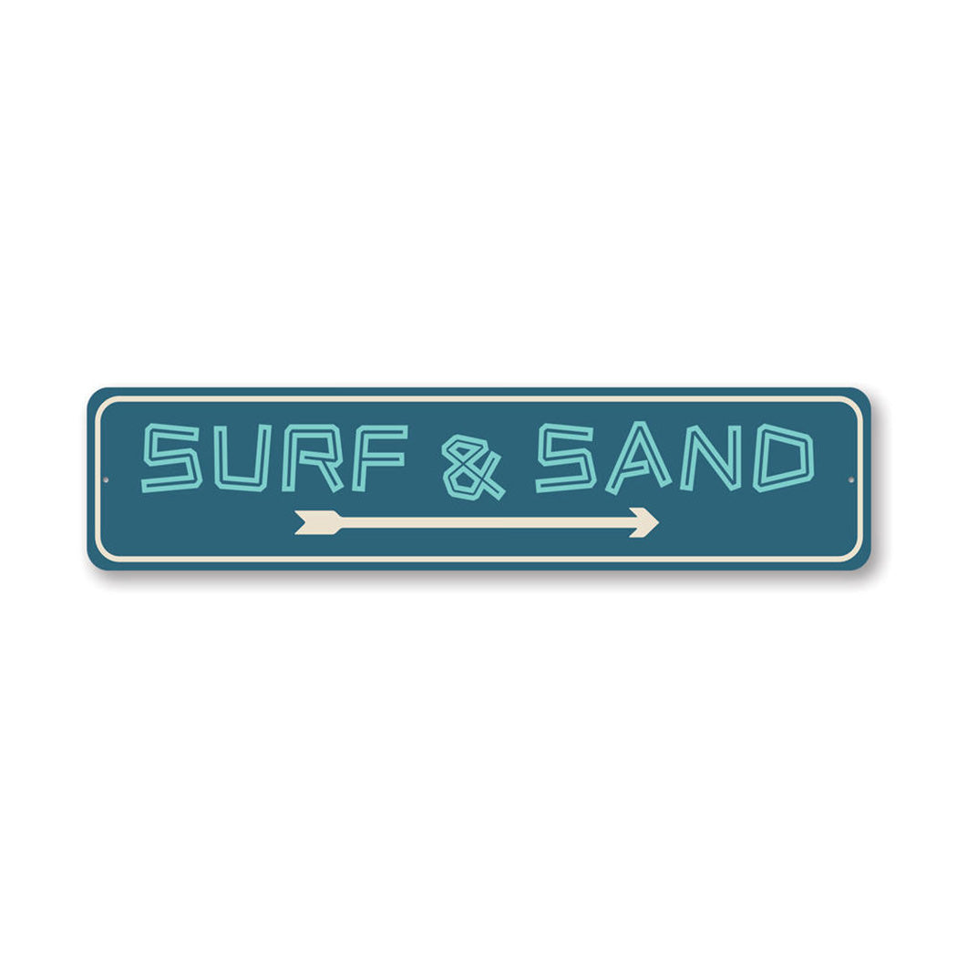 Surf And Sand Metal Sign