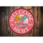 Welcome to Our Nest Flamingo Sign