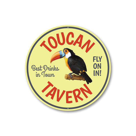 Toucan Tavern Beach Bar Sign, Beach Metal Sign