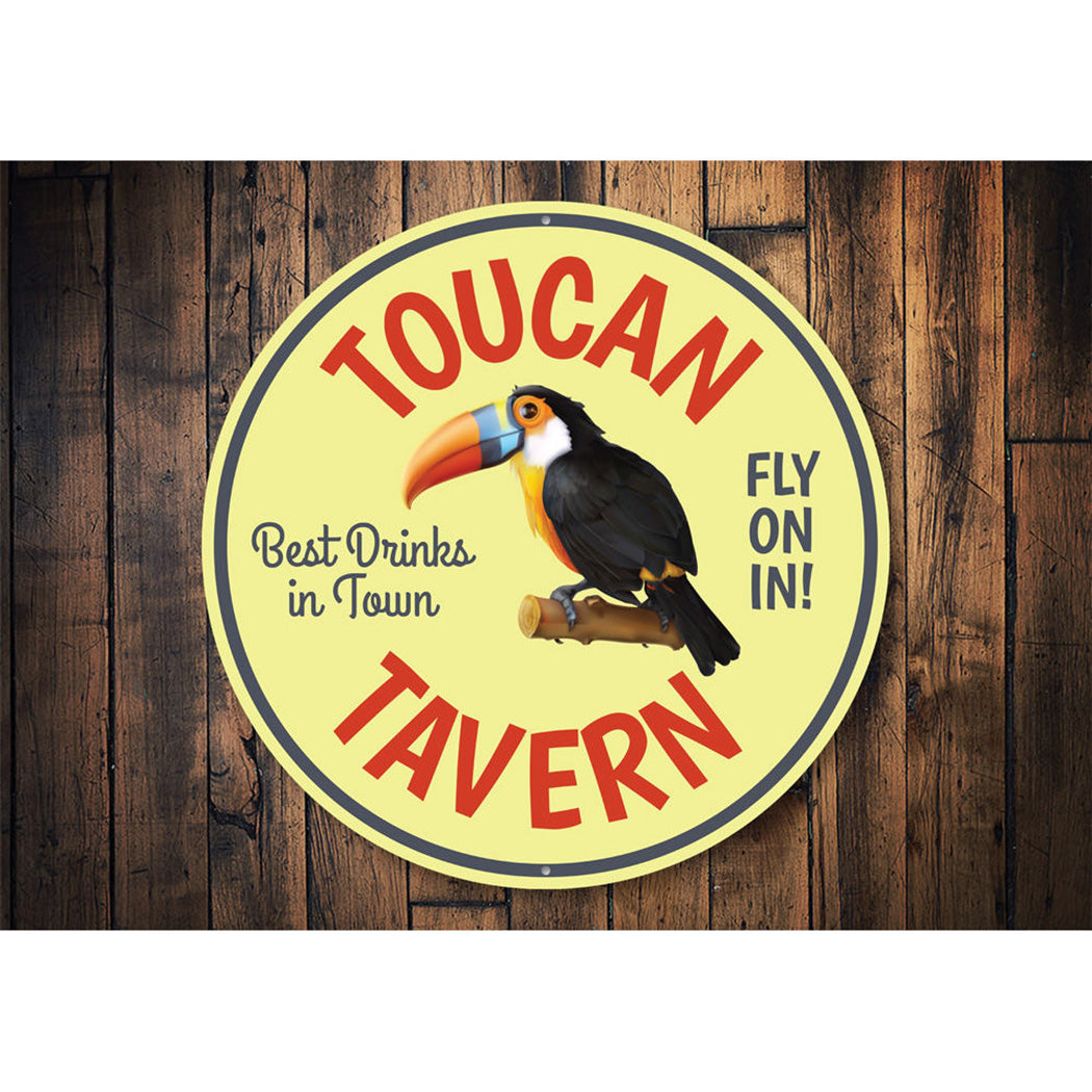 Toucan Tavern Beach Bar Sign, Beach Metal Sign