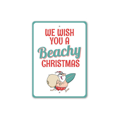 We Wish You a Beachy Christmas Sign