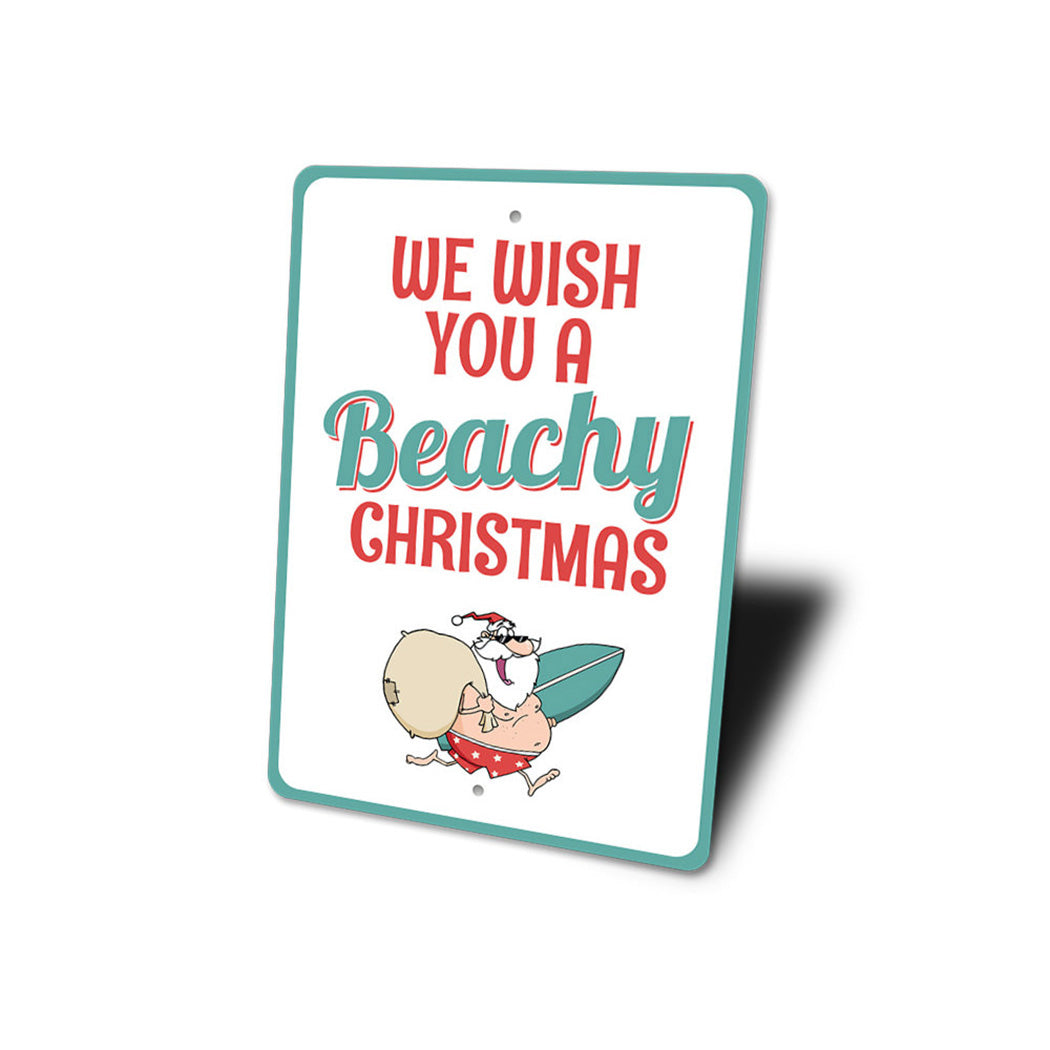 We Wish You a Beachy Christmas Sign