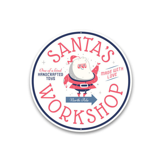 Santa's Workshop, Decorative Christmas Sign, Holiday Gift Sign