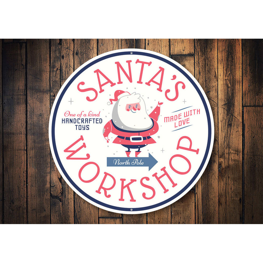 Santa's Workshop, Decorative Christmas Sign, Holiday Gift Sign