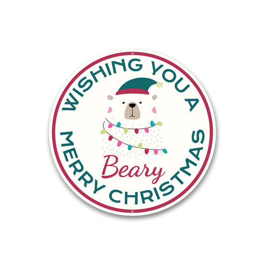 Wishing You a Beary Merry Christmas, Decorative Holiday  Sign