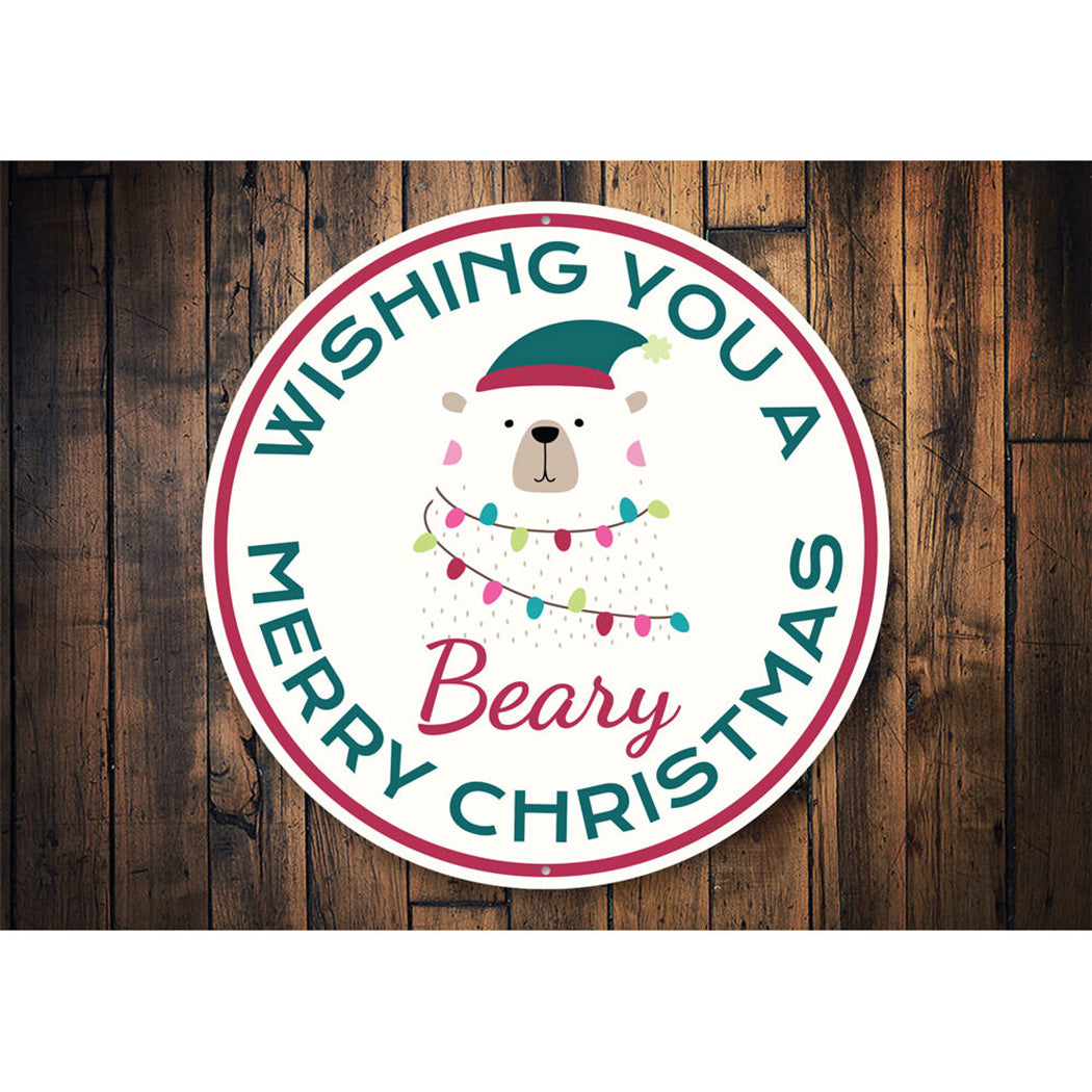 Wishing You a Beary Merry Christmas, Decorative Holiday  Sign