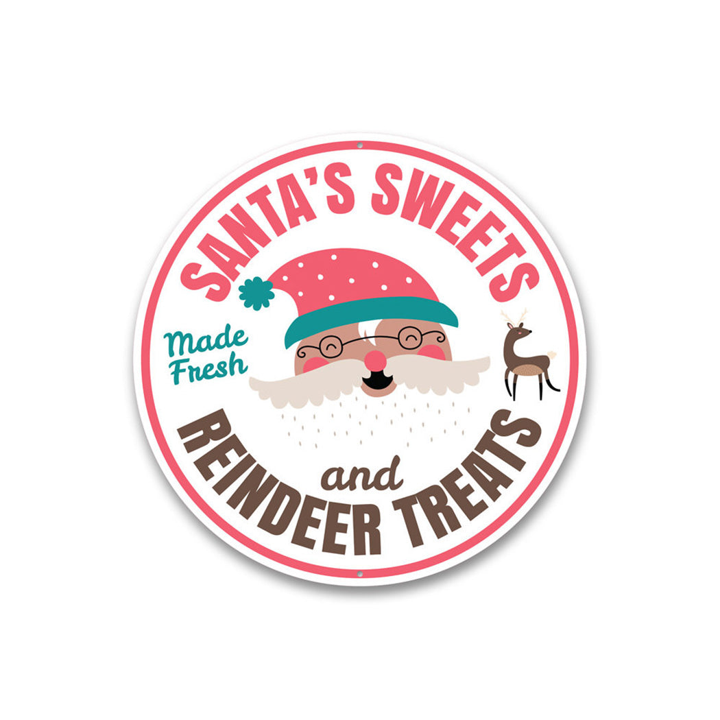 Santa Sweets and Reindeer Treats, Decorative Christmas Sign, Holiday Gift Sign