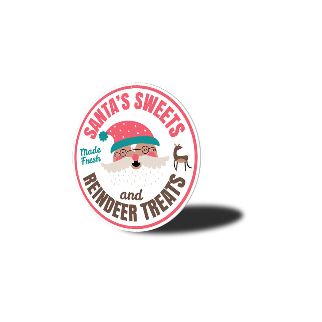 Santa Sweets and Reindeer Treats Metal Sign