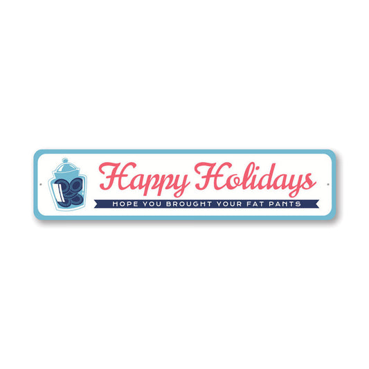 Happy Holidays Christmas Metal Sign