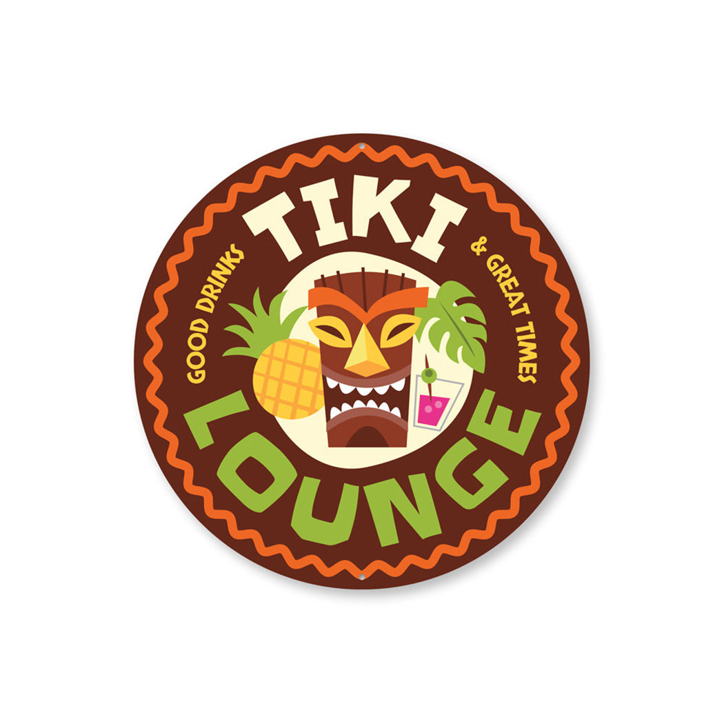 Tiki Lounge Circle Sign