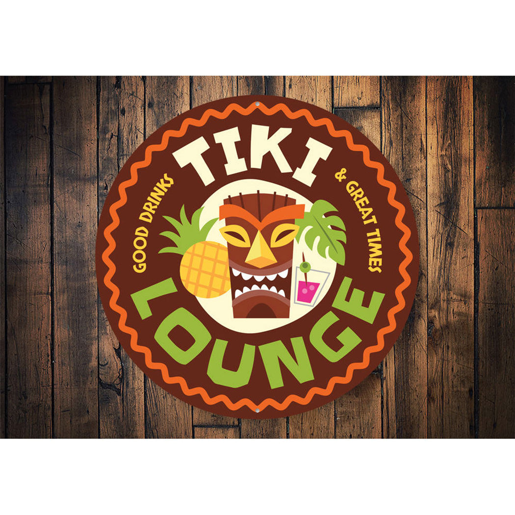 Tiki Lounge Circle Sign