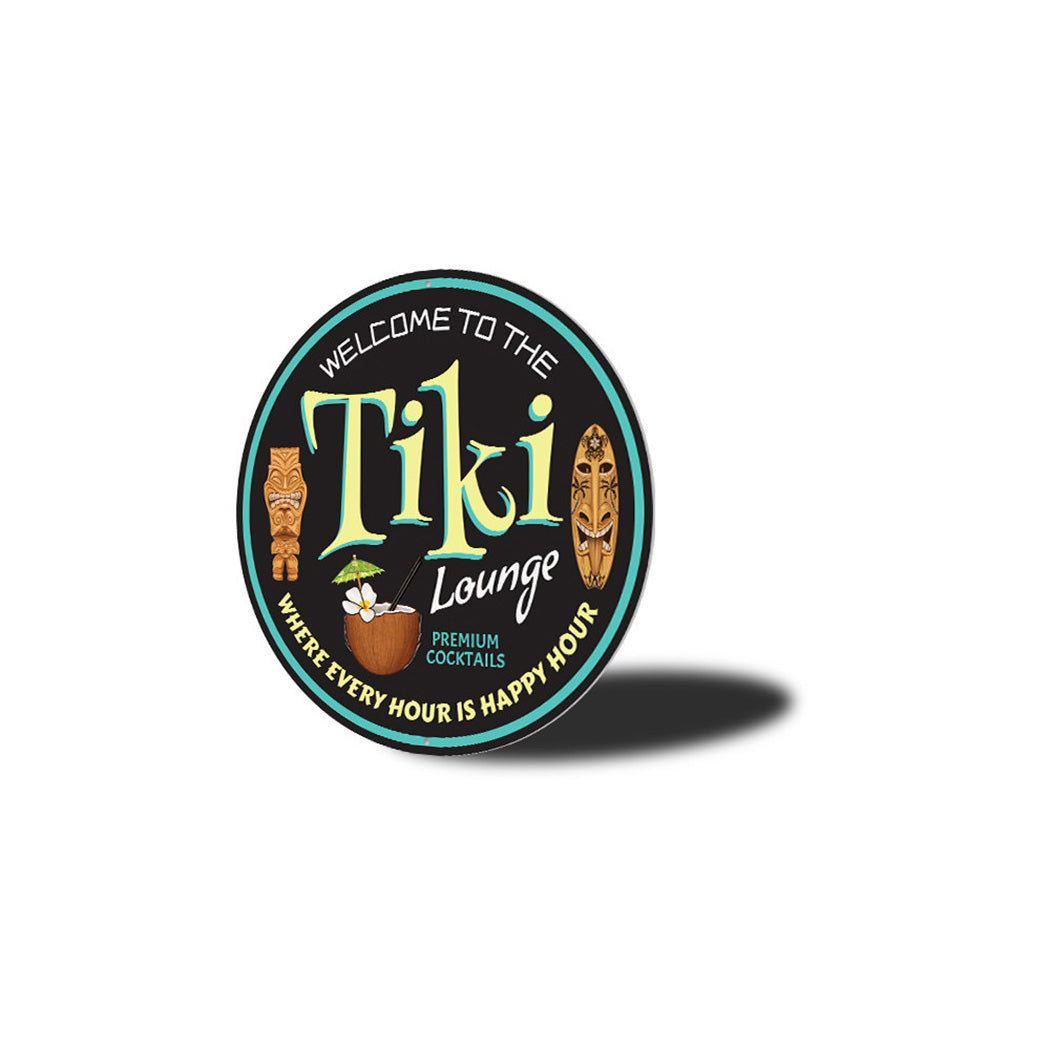 Retro Tiki Lounge Metal Sign