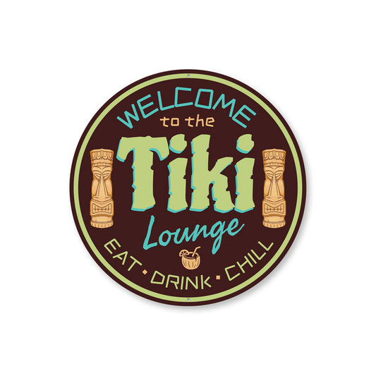 Welcome Tiki Lounge Beach Bar Sign