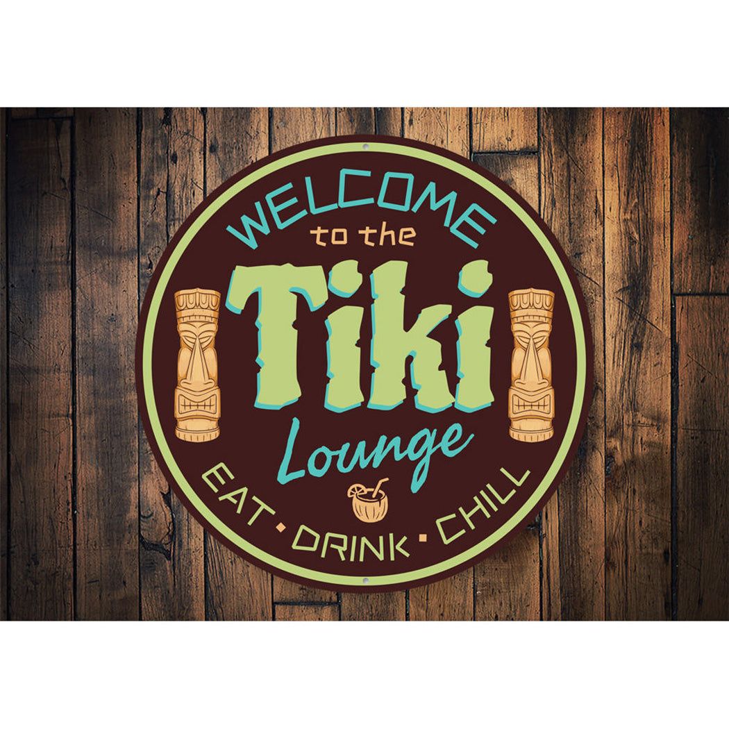 Welcome Tiki Lounge Beach Bar Sign