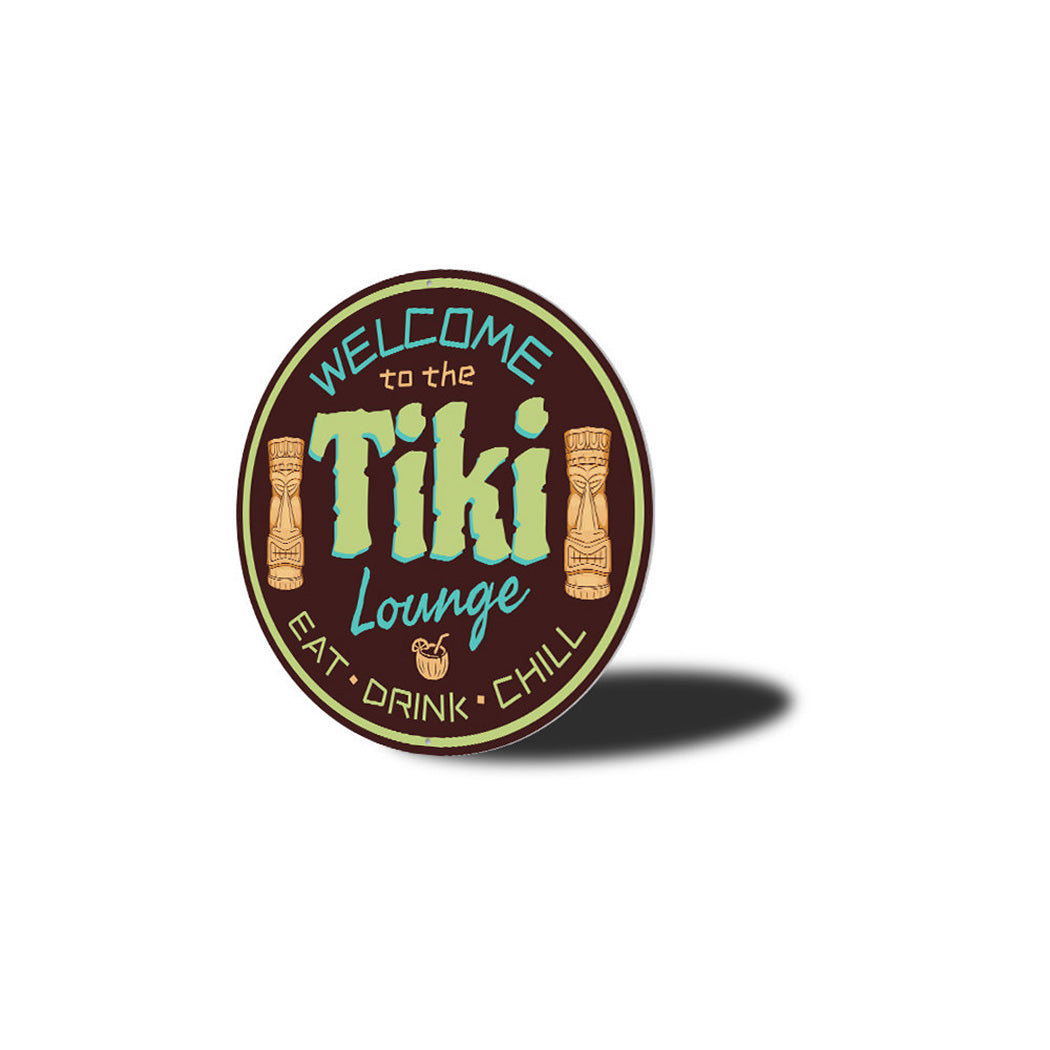 Welcome Tiki Lounge Beach Bar Metal Sign