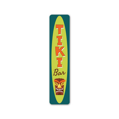 Vertical Tiki Metal Sign