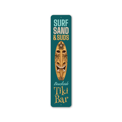 Surf Sand and Suds Beach Metal Sign
