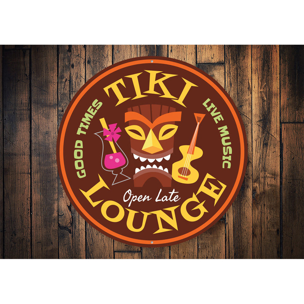 Open Late Tiki Lounge Sign