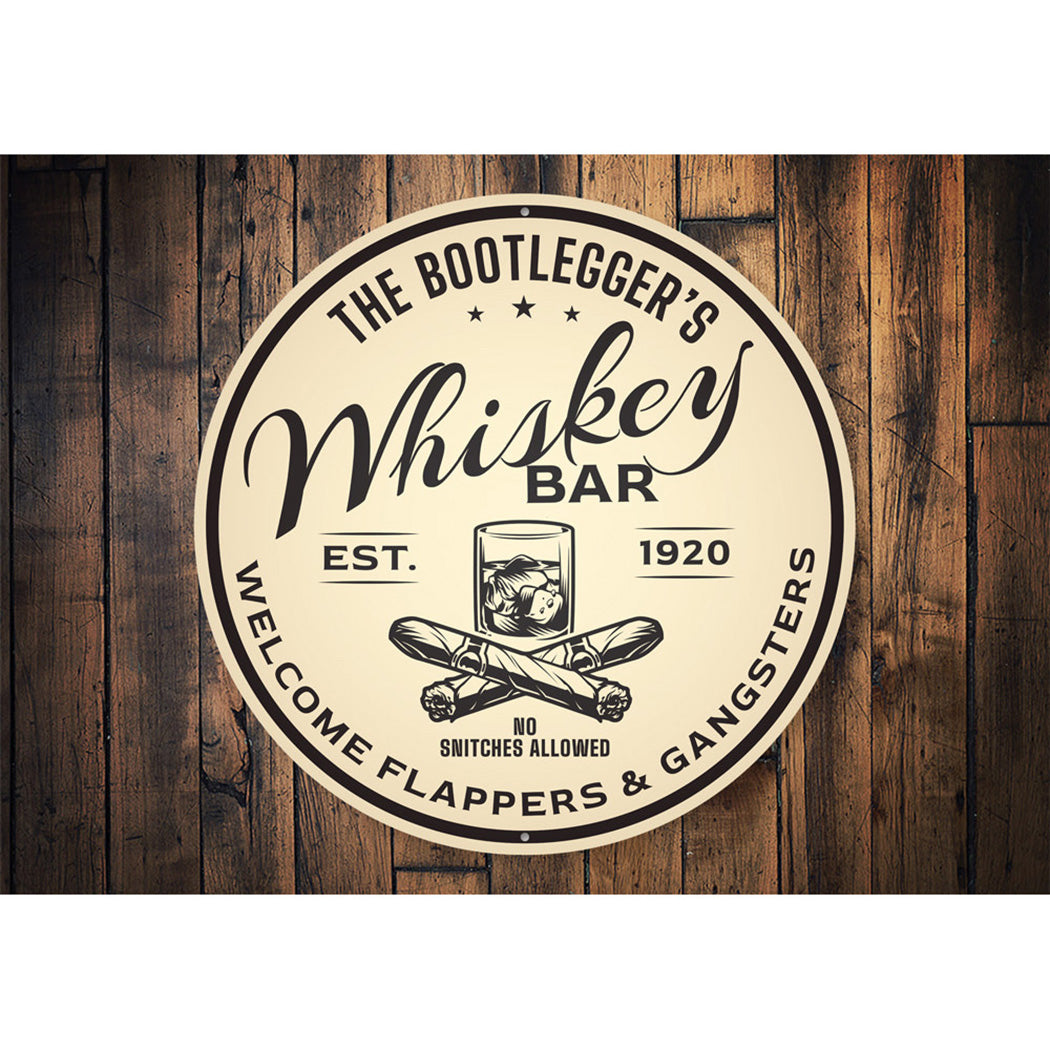 Bootlegger's Whiskey Bar Sign