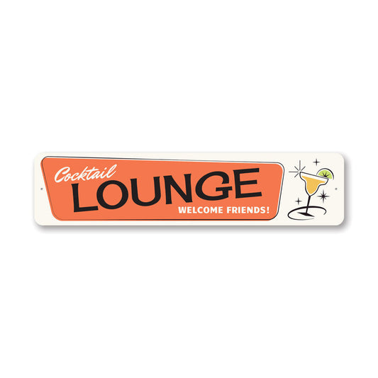 Retro Cocktail Lounge Metal Sign