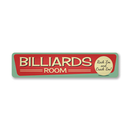 Vintage Billiards Room Metal Sign