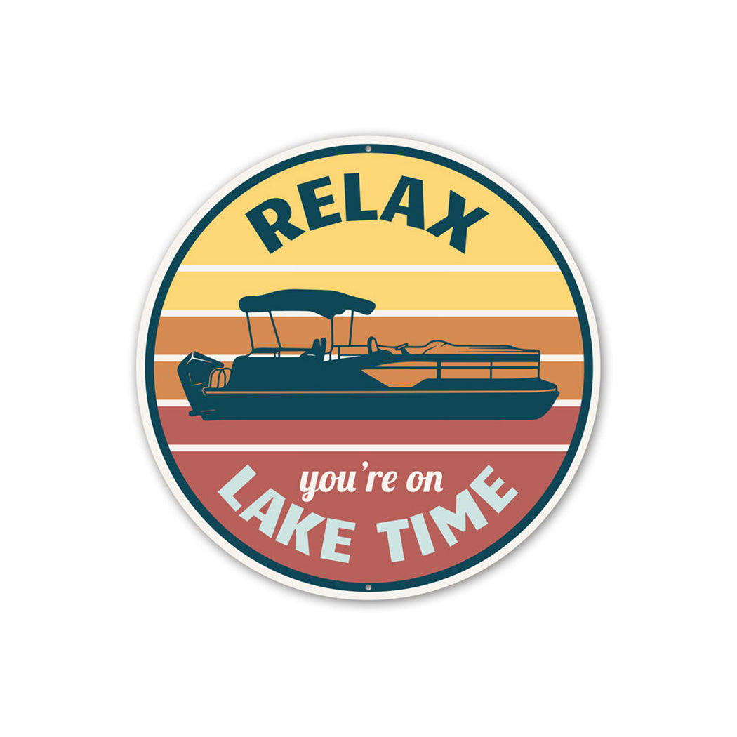 Relax on Lake Time, Cruise Ship Sign, Boat Sign