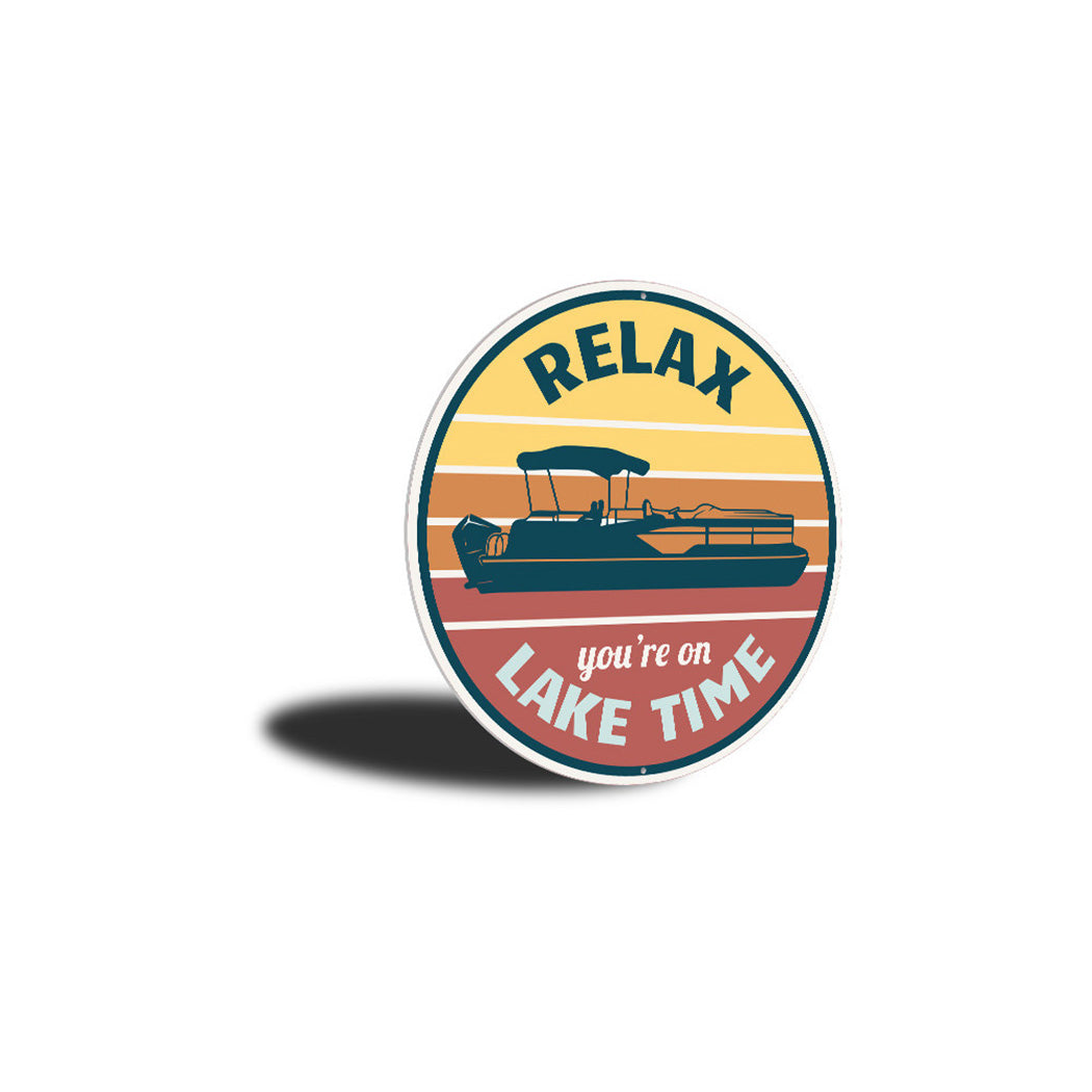 Relax on Lake Time, Cruise Ship Sign, Boat Sign