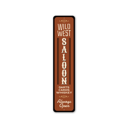 Wild West Saloon Whiskey Metal Sign