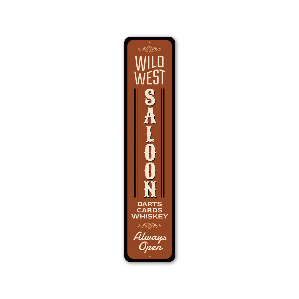 Wild West Saloon Whiskey Metal Sign