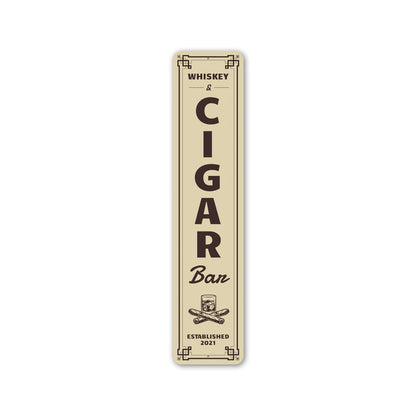 Whiskey & Cigar Bar Metal Sign
