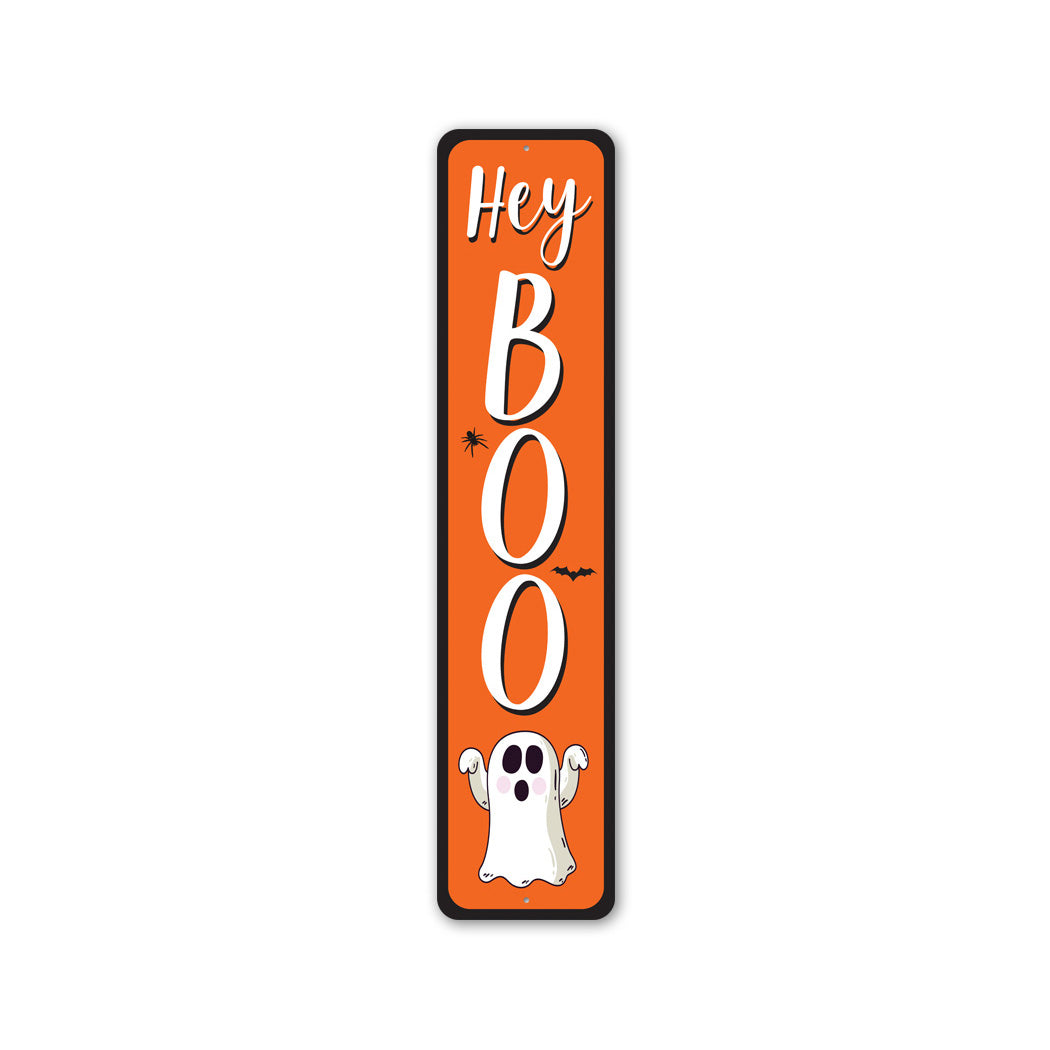 Hey Boo Ghost Halloween Metal Sign