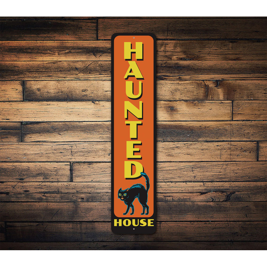 Haunted House Black Cat Sign